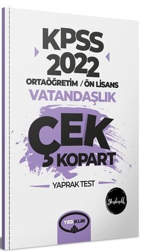 Yediiklim 2022 KPSS Lise Ortaöğretim Ön Lisans Vatandaşlık Çek Kopart Yaprak Test Yediiklim Yayınları