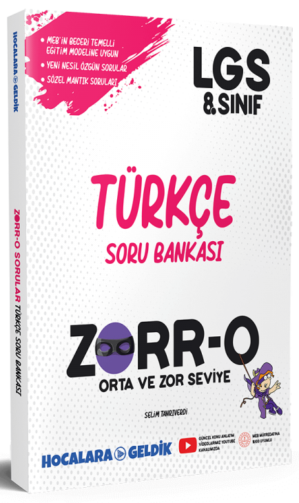 SÜPER FİYAT - Hocalara Geldik 8. Sınıf LGS Türkçe ZORRO Soru Bankası Hocalara Geldik Yayınları