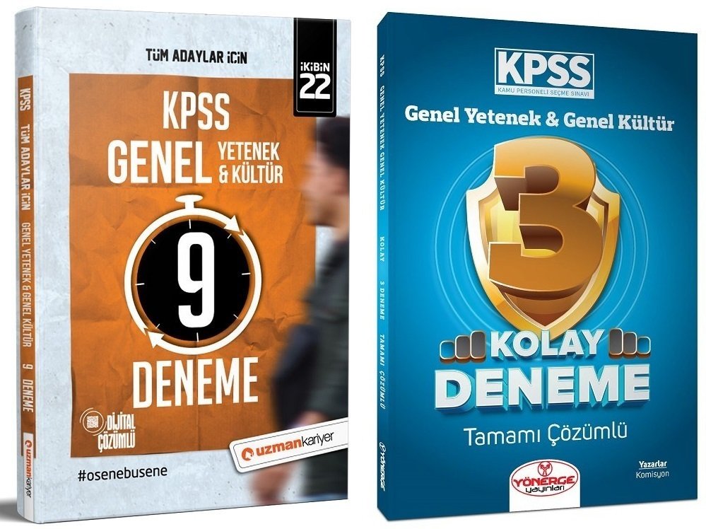 SÜPER FİYAT - Uzman Kariyer + Yönerge KPSS Genel Yetenek Genel Kültür 9 + Kolay 9 Deneme 3 lü Set Uzman Kariyer + Yönerge Yayınları