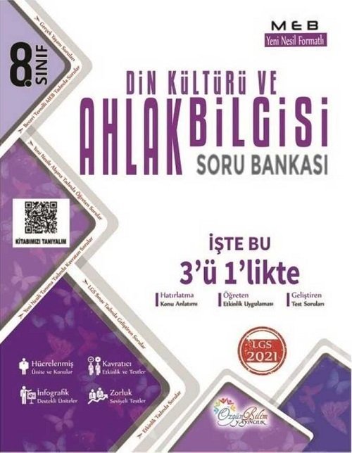 Özgün Bilim 8. Sınıf LGS Din Kültürü ve Ahlak Bilgisi İşte Bu 3 ü 1 likte Soru Bankası Özgün Bilim Yayınları