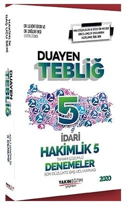 SÜPER FİYAT - Yakın Eğitim 2020 DUAYEN TEBLİĞ İdari Hakimlik 5 Deneme Çözümlü Yakın Eğitim Yayınları