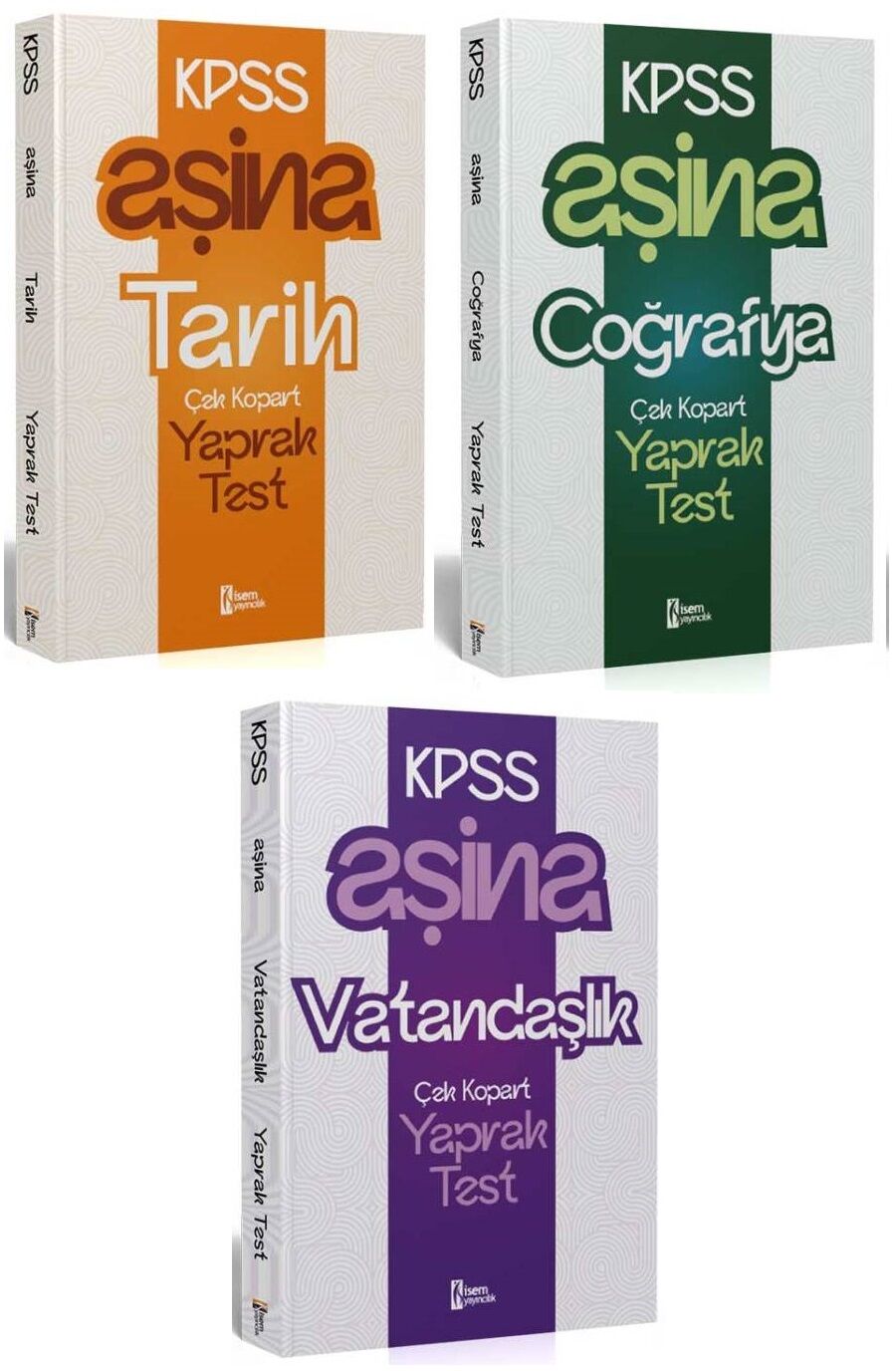 İsem 2025 KPSS Tarih+Coğrafya+Vatandaşlık Aşina Yaprak Test 3 lü Set İsem Yayınları