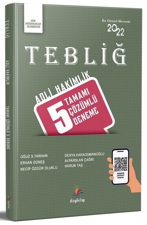 SÜPER FİYAT - Dizgi Kitap 2022 TEBLİĞ Adli Hakimlik 5 Deneme Çözümlü Dizgi Kitap Yayınları