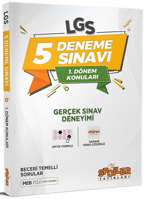 Spoiler 8. Sınıf LGS 1. Dönem 5 Deneme Sınavı Spoiler Yayınları