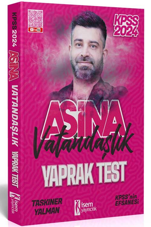 İsem 2024 KPSS Vatandaşlık AŞİNA Yaprak Test - Taşkıner Yalman İsem Yayınları