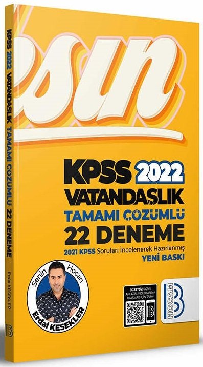 SÜPER FİYAT - Benim Hocam 2022 KPSS Vatandaşlık 22 Deneme Çözümlü - Erdal Kesekler Benim Hocam Yayınları