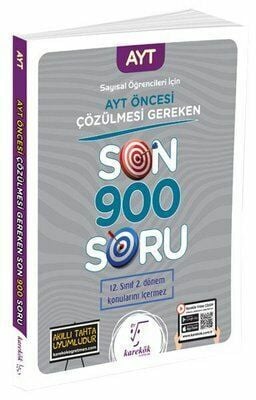 Karekök YKS AYT Öncesi Çözülmesi Gereken Sayısal Son 900 Soru Bankası Karekök Yayınları