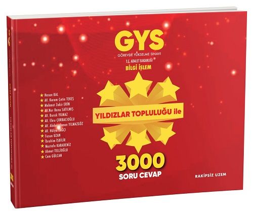 Rakipsiz UZEM GYS Adalet Bakanlığı Bilgi İşlem Yıldızlar Topluluğu ile 3000 Soru Cevap Rakipsiz UZEM