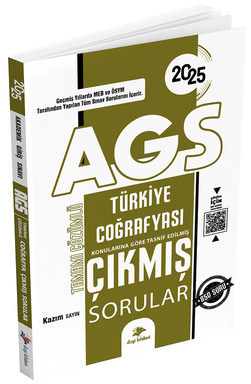 Dizgi Kitap 2025 MEB-AGS Türkiye Coğafyası Çıkmış Sorular Konularına Göre Çözümlü - Kazım Sayın Dizgi Kitap