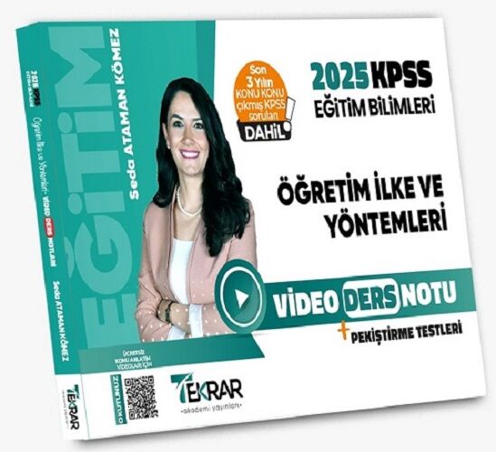 Tekrar Akademi 2025 KPSS Eğitim Bilimleri Öğretim İlke ve Yöntemleri Video Ders Notu - Seda Ataman Kömez Tekrar Akademi Yayınları