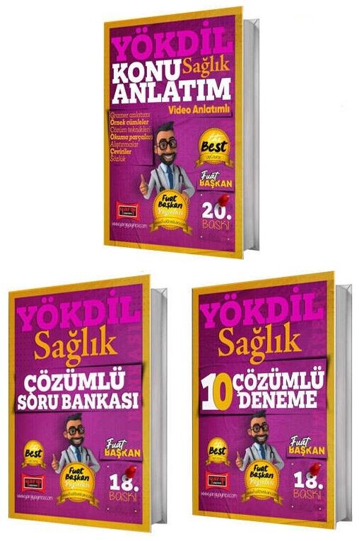 Yargı YÖKDİL Sağlık Konu + Soru Bankası + 10 Deneme 3 lü Set - Fuat Başkan Yargı Yayınları