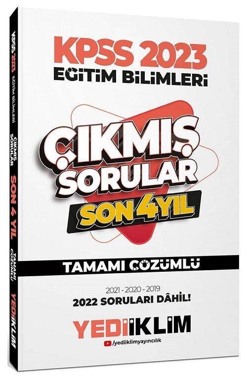 SÜPER FİYAT - Yediiklim 2023 KPSS Eğitim Bilimleri Çıkmış Sorular Son 4 Yıl Çözümlü Yediiklim Yayınları