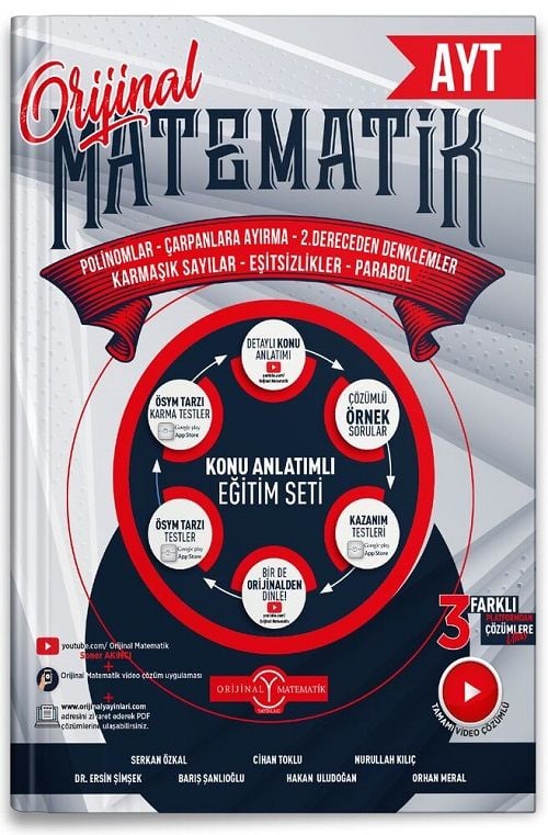 Orijinal YKS AYT Matematik Polinom, Çarpanlara Ayırma, 2. Dereceden Denklemler, Karmaşık Sayılar, Eşitsizlik, Parabol Konu Anlatımlı Eğitim Seti Orijinal Yayınları