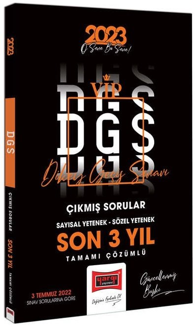 Yargı 2023 DGS VIP Son 3 Yıl Çıkmış Sorular Yargı Yayınları