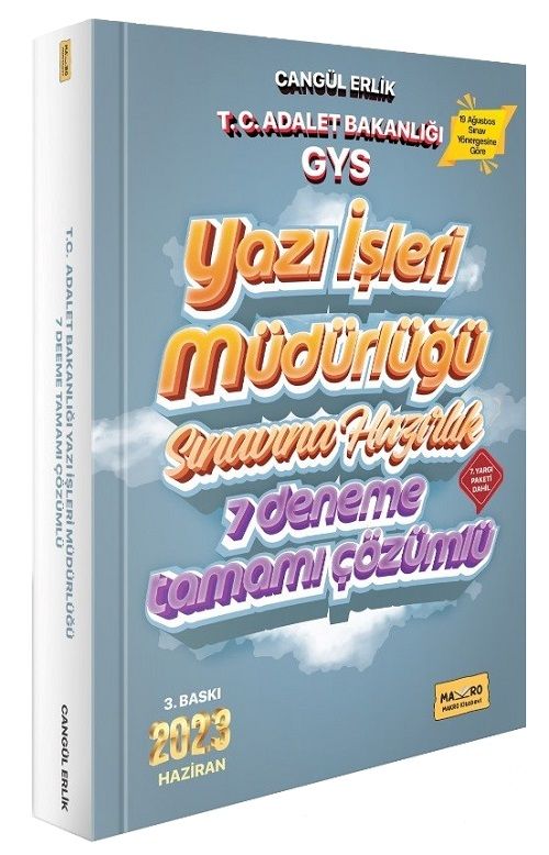 Makro Kitabevi 2023 GYS Adalet Bakanlığı Yazı İşleri Müdürlüğü 7 Deneme Çözümlü Görevde Yükselme Makro Kitabevi