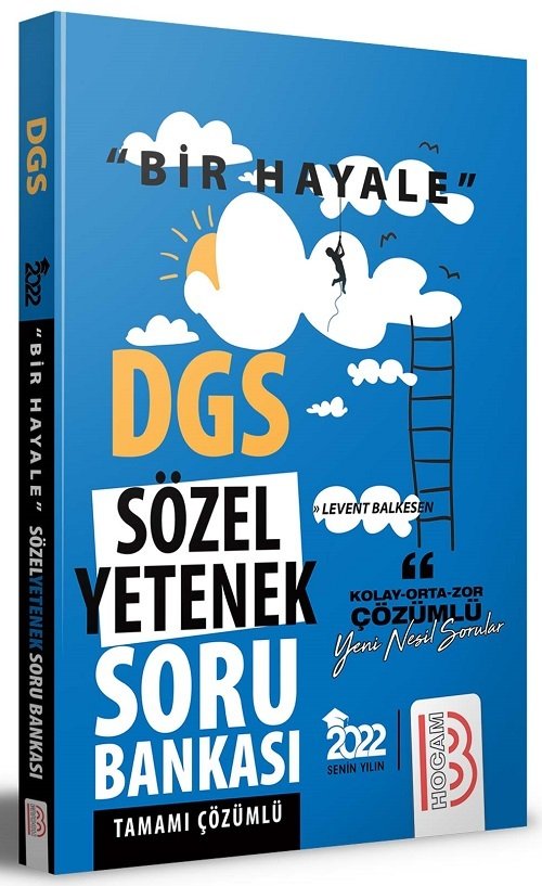 SÜPER FİYAT - Benim Hocam 2022 DGS Sözel Yetenek Bir Hayale Soru Bankası Çözümlü - Levent Balkesen Benim Hocam Yayınları