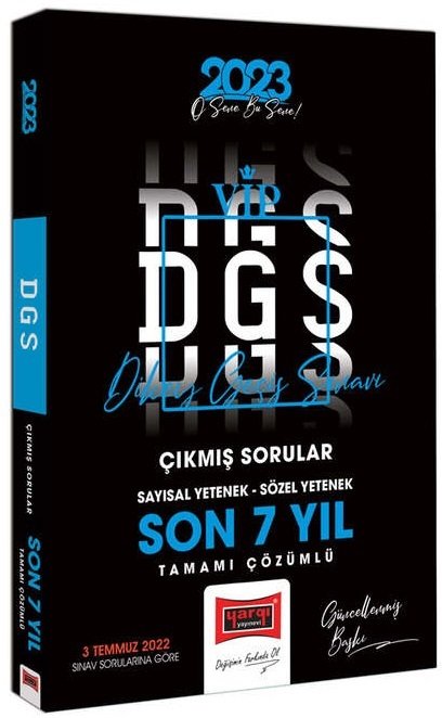 Yargı 2023 DGS VIP Son 7 Yıl Çıkmış Sorular Yargı Yayınları