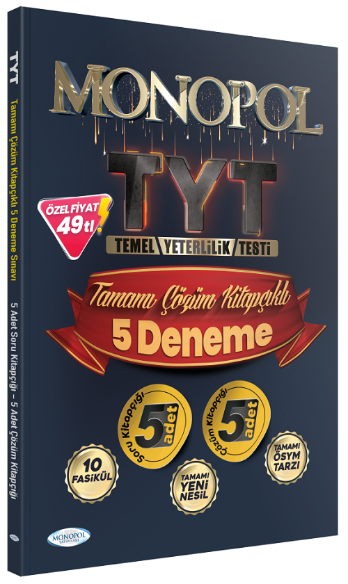 Monopol YKS TYT 5 Deneme Çözümlü Monopol Yayınları