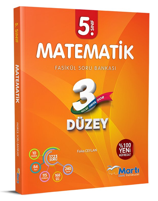 SÜPER FİYAT - Martı Okul 5. Sınıf Matematik 3 Düzey Soru Bankası Fasikül Martı Okul Yayınları