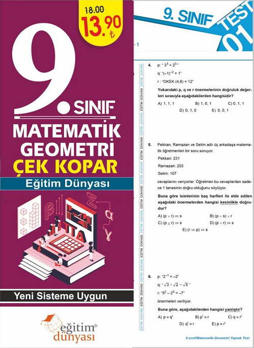 Eğitim Dünyası 9. Sınıf Matematik Geometri Yaprak Test Çek Kopar Eğitim Dünyası Yayınları