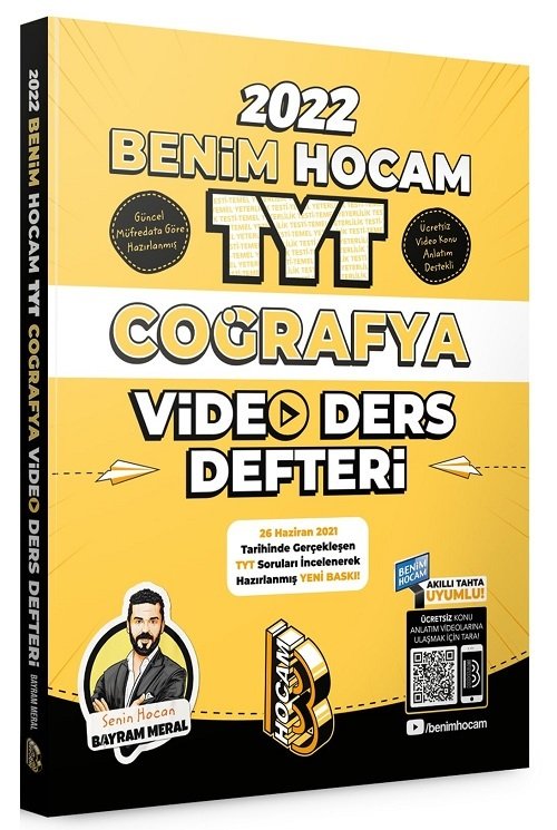 SÜPER FİYAT - Benim Hocam 2022 YKS TYT Coğrafya Video Ders Defteri - Bayram Meral Benim Hocam Yayınları