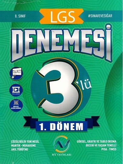 Av Yayınları 8. Sınıf LGS 1. Dönem 3 lü Deneme Av Yayınları