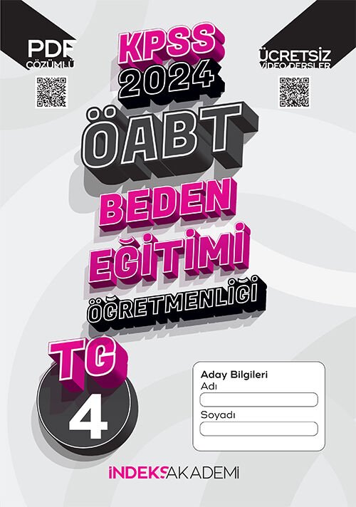 İndeks Akademi 2024 ÖABT TG-4 Türkiye Geneli Deneme Beden Eğitimi Çözümlü İndeks Akademi Yayıncılık