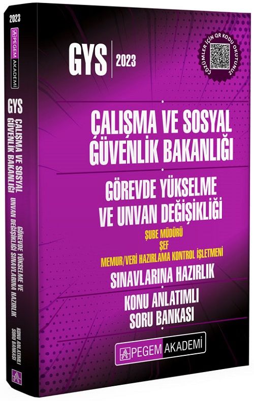 Pegem 2023 GYS Çalışma ve Sosyal Güvenlik Bakanlığı Ortak Konular Konu Anlatımlı Soru Bankası Görevde Yükselme Pegem Akademi Yayınları