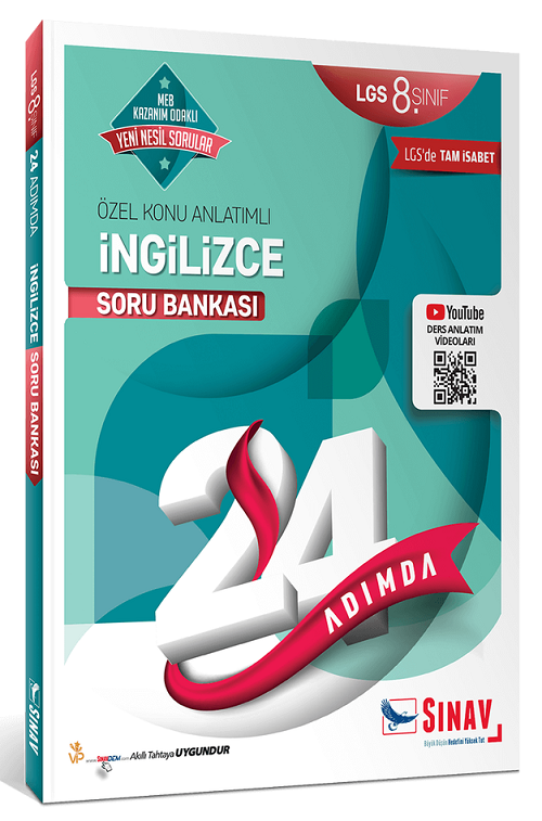 Sınav 8. Sınıf LGS 24 Adımda İngilizce Özel Konu Anlatımlı Soru Bankası Sınav Yayınları