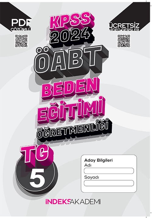 İndeks Akademi 2024 ÖABT TG-5 Türkiye Geneli Deneme Beden Eğitimi Çözümlü İndeks Akademi Yayıncılık