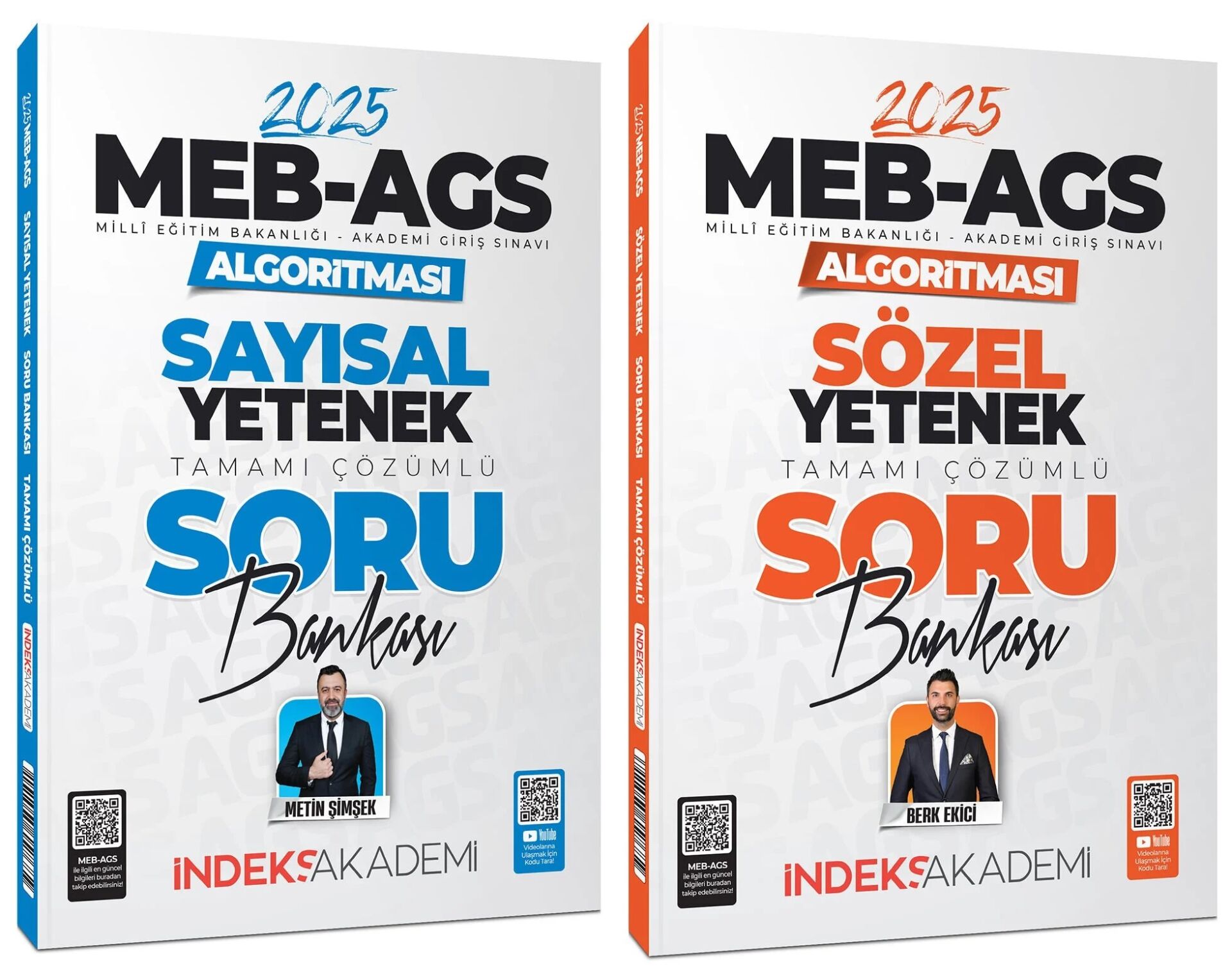 İndeks Akademi 2025 MEB-AGS Algoritması Sözel+Sayısal Yetenek Soru Bankası 2 li Set - Berk Ekici, Metin Şimşek İndeks Akademi Yayıncılık