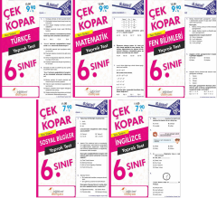 SÜPER FİYAT - Eğitim Dünyası 6. Sınıf Türm Dersler Yaprak Test Çek Kopar 5 li Set Eğitim Dünyası Yayınları