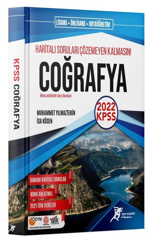 SÜPER FİYAT - Dev Kadro 2022 KPSS Coğrafya Tamamı Haritalı Konu Anlatımlı Soru Bankası - İsa Kösen Dev Kadro Akademi Yayınları