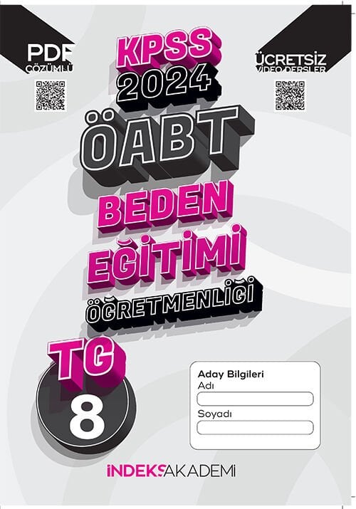 İndeks Akademi 2024 ÖABT TG-8 Türkiye Geneli Deneme Beden Eğitimi Çözümlü İndeks Akademi Yayıncılık