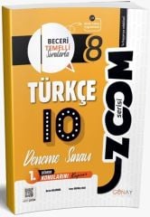 Günay 8. Sınıf 1. Dönem Türkçe Zoom 10 Deneme Günay Yayınları