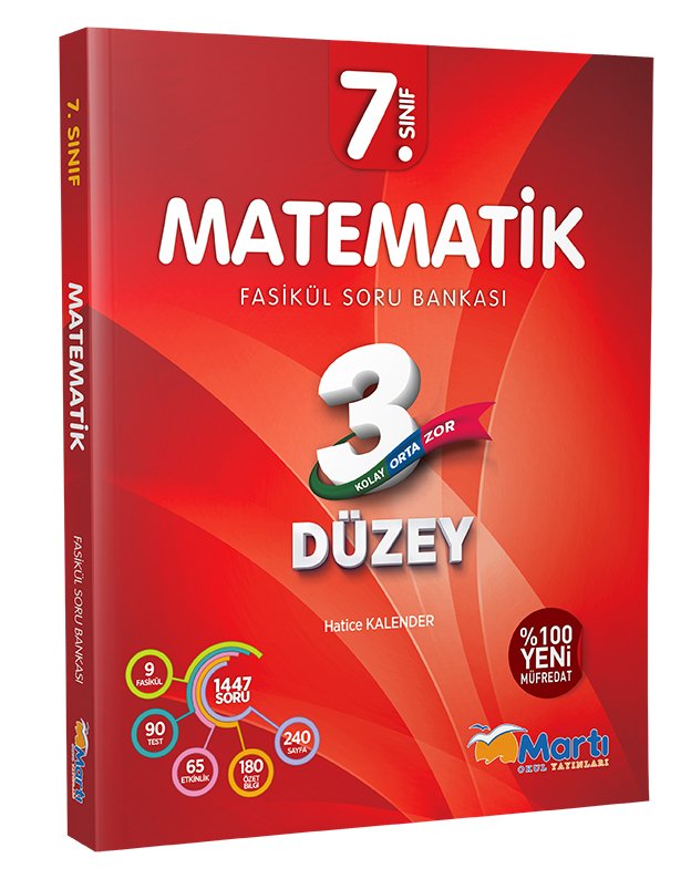 SÜPER FİYAT - Martı Okul 7. Sınıf Matematik 3 Düzey Soru Bankası Fasikül Martı Okul Yayınları