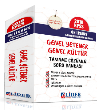 Lider 2018 KPSS Lise Ön Lisans Soru Bankası Çözümlü Modüler Set Lider Yayınları