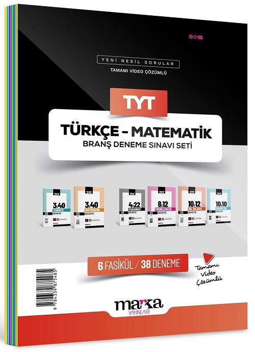 Marka 2025 YKS TYT Türkçe Matematik 6 Fasikül 38 Deneme Set Marka Yayınları