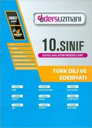 Ders Uzmanı 10. Sınıf Türk Dili ve Edebiyatı Konu Anlatım Modülleri Ders Uzmanı Yayınları