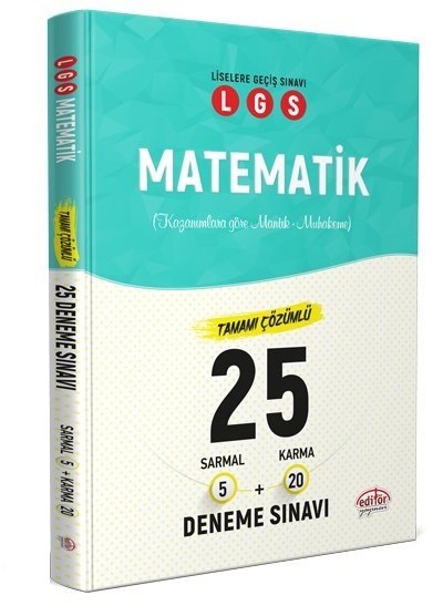 Editör LGS Matematik 25 Deneme 5 Sarmal + 20 Karma Çözümlü Editör Yayınları