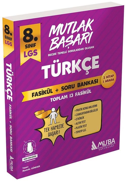 Muba 8. Sınıf LGS Türkçe Mutlak Başarı Fasikül + Soru Bankası Muba Yayınları