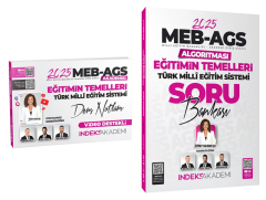 İndeks Akademi 2025 MEB-AGS Akademisi Eğitimin Temelleri ve Türk Milli Eğitim Sistemi Ders Notları + Soru Bankası 2 li Set - Zeynep Salman İçli İndeks Akademi Yayıncılık