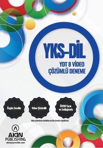 Akın Dil YKSDİL YDT 8 Deneme Video Çözümlü Akın Publishing