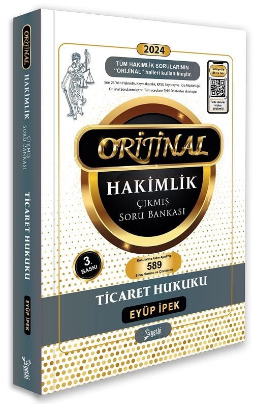 Yetki 2024 Hakimlik Kaymakamlık KPSS İcra Müdürlüğü Ticaret Hukuku ORİJİNAL Çıkmış Soru Bankası - Eyüp İpek Yetki Yayıncılık