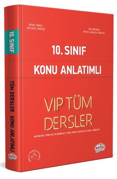 SÜPER FİYAT - Editör 10. Sınıf VIP Tüm Dersler Konu Anlatımlı Editör Yayınları