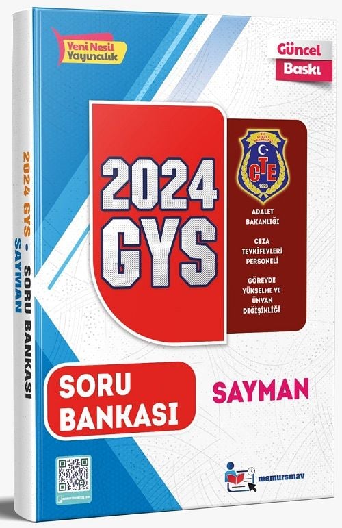 Memur Sınav 2024 GYS Adalet Bakanlığı Ceza Tevkifevleri Sayman Soru Bankası Görevde Yükselme Memur Sınav