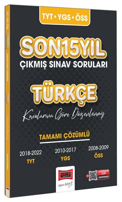 Yargı TYT YGS ÖSS Türkçe Son 15 Yıl Çıkmış Sınav Soruları Yargı Yayınları