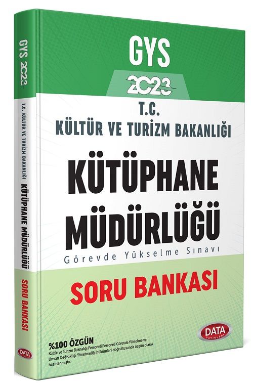 SÜPER FİYAT - Data 2023 GYS Kültür ve Turizm Bakanlığı Kütüphane Müdürlüğü Soru Bankası Görevde Yükselme Data Yayınları