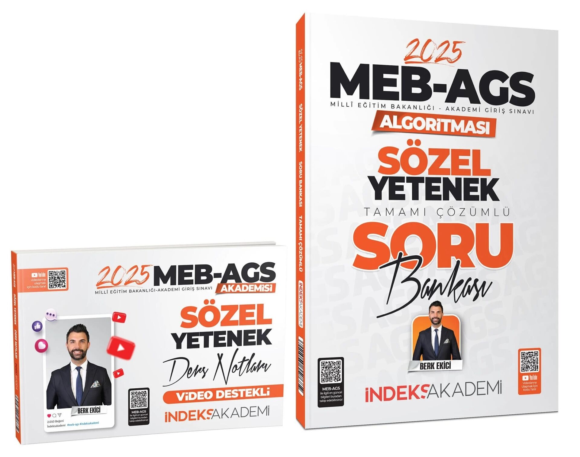 İndeks Akademi 2025 MEB-AGS Akademisi Sözel Yetenek Ders Notları + Soru Bankası 2 li Set - Berk Ekici İndeks Akademi Yayıncılık