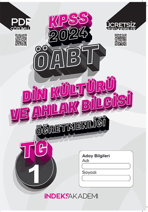 İndeks Akademi 2024 ÖABT TG-1 Türkiye Geneli Deneme Din Kültürü Çözümlü İndeks Akademi Yayıncılık